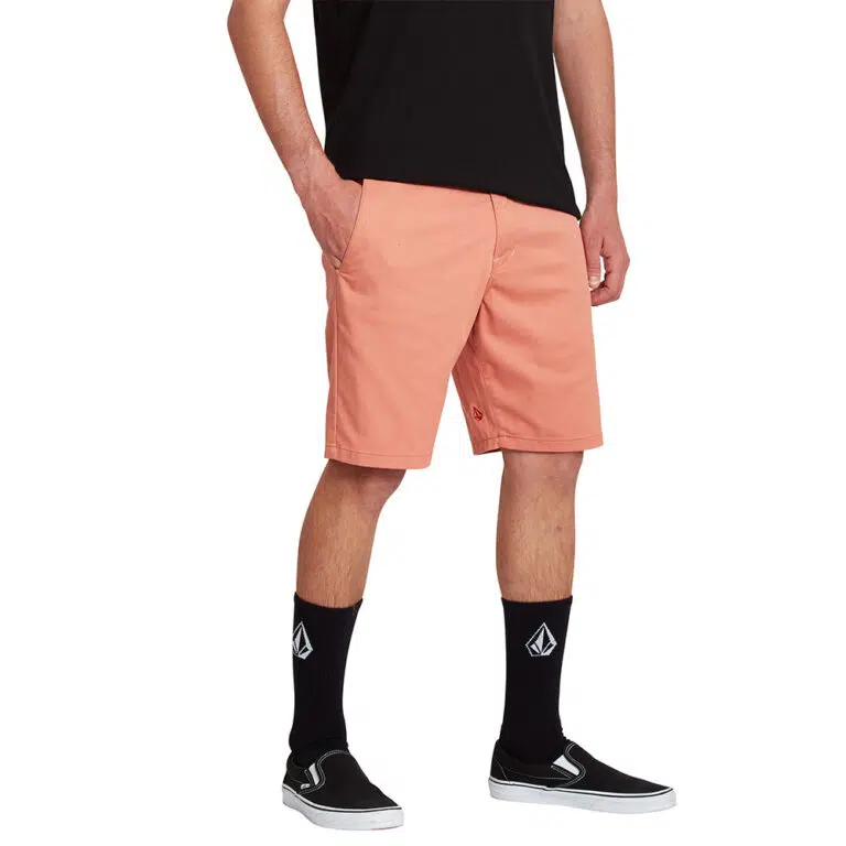 Volcom Frickin Modern Stretch Chino Shorts Clay Orange - Image 3