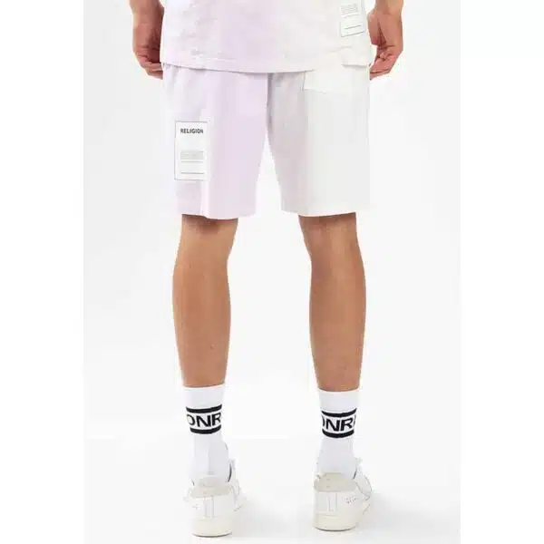 Religion Fade Shorts Off White Lavender