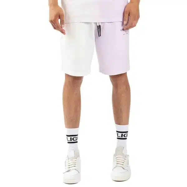 Religion Fade Shorts Off White Lavender