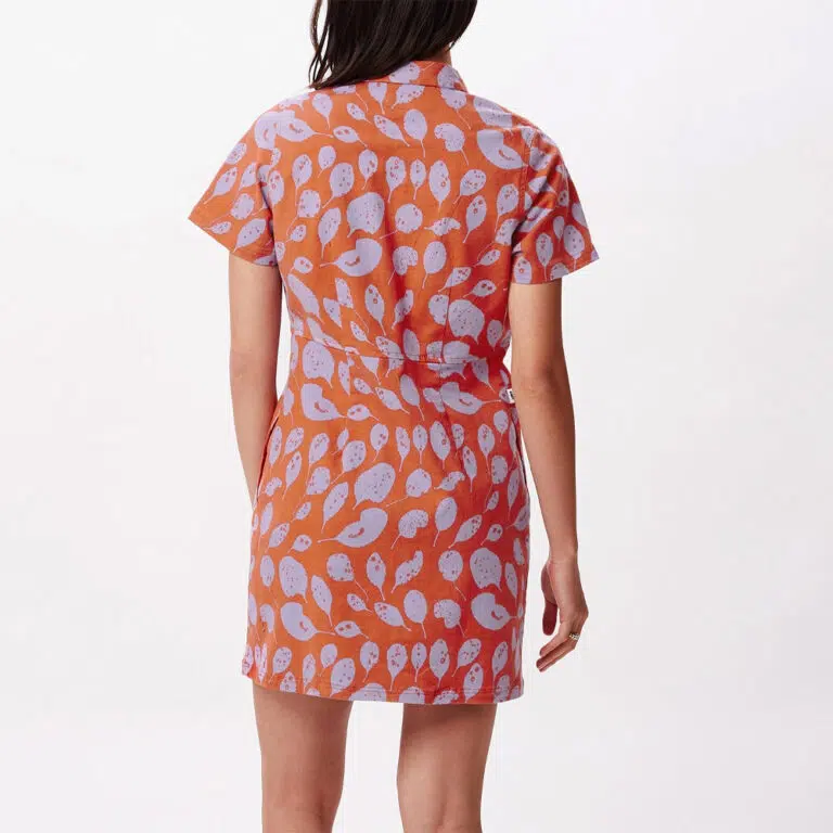 Obey Leaves Dress Ginger Biscuit