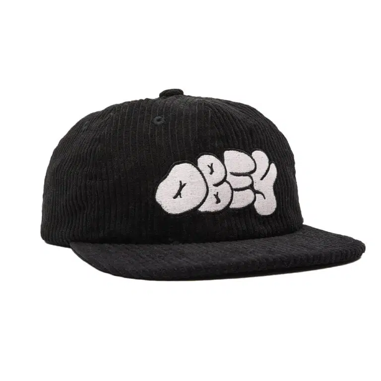 Obey Token Cord 6 Panel Snapback Black