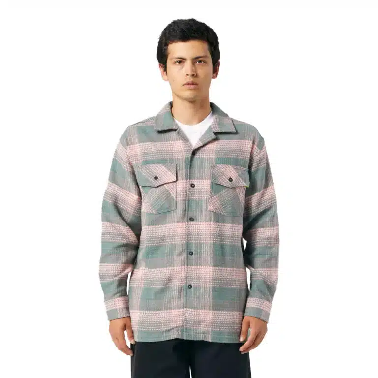 HUF Smash Flannel Overshirt Pink