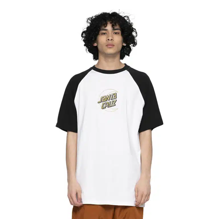 T-Shirt Santa Cruz Holo Moon Dot Raglan White Black