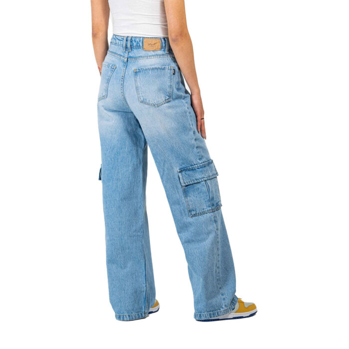 Reel Mia Cargo Denim Pant Light Blue