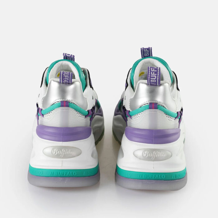 Buffalo Triplet Hollow Sneakers Silver Green Purple