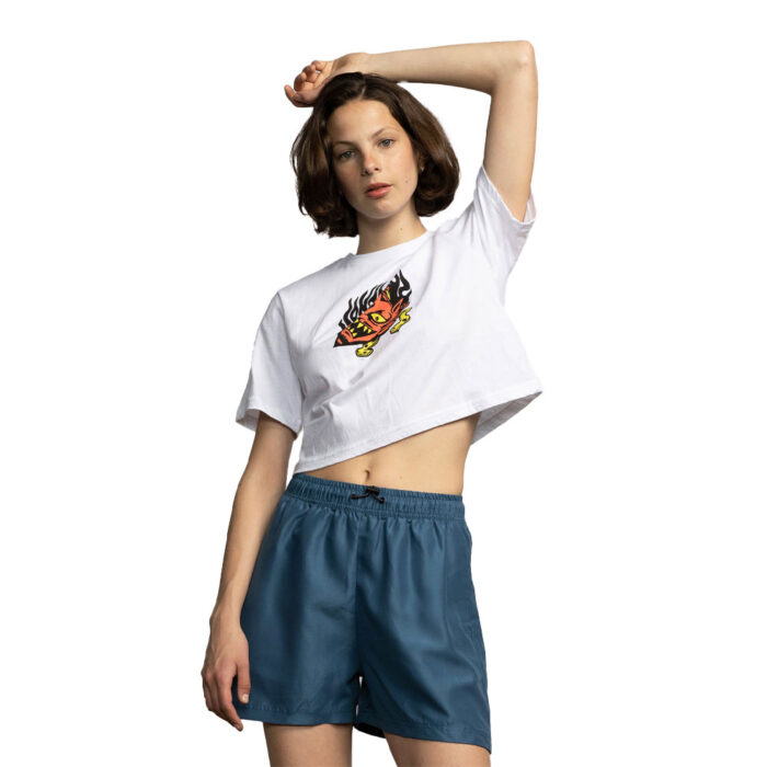 Santa Cruz Delfino Mask Crop Top White