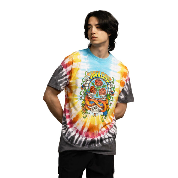 Santa Cruz Dressen Rose Crew T-Shirt Tie Dye Multi