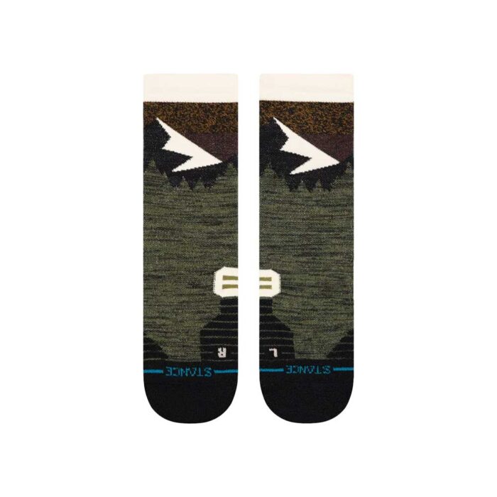 Stance Mid Wool Hiking Crew Socks Olive