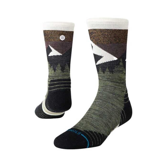 Stance Mid Wool Hiking Crew Socks Olive